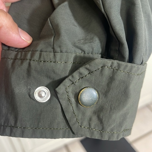 J.Crew Womens Olive Green Full Zip Snap Drawstring Hooded Cargo Utility Jacket S - Picture 6 of 12